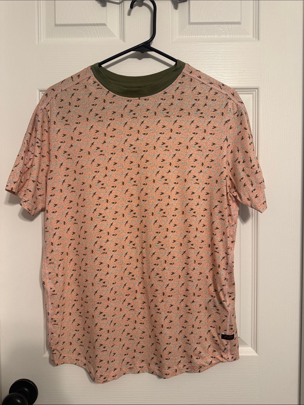Good Man Brand Pink Short-Sleeve Crew with Olive Trim